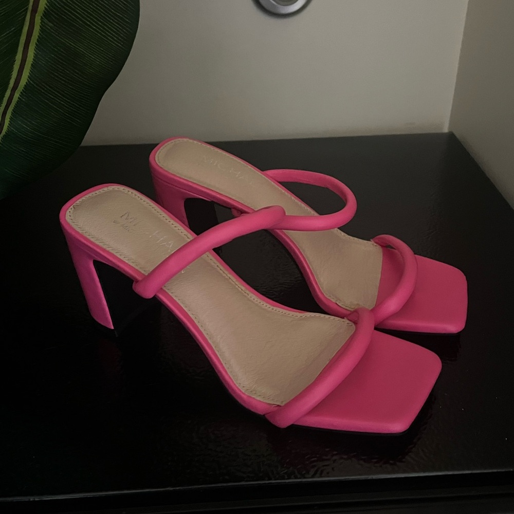 Pink strap heels